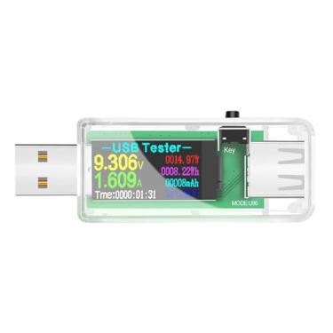 Imagem de Daconovo 13 em 1 testador USB Indicador de tensão atual Display LCD colorido Testador USB Amperímetro elétrico Medidor de energia Carga DC Multímetro digital Voltímetro Wattímetro Testador USB portáti