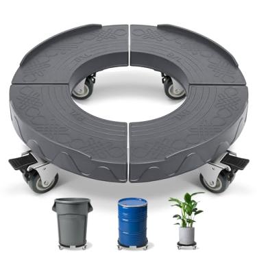 Imagem de Nefish rodas de carrinho de lixo, carrinho de móveis redondo ajustável de 15-19 polegadas com 4 rodas, carrinhos de tambor para serviço pesado Boneco de barril de 440 libras, carrinho de car