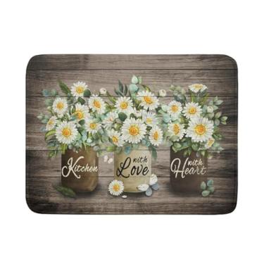 Imagem de Giwawa Tapetes de Secagem de Pratos para Vasos de Flores 18×24" Madeira Rústica Protetor de Bancada de Cozinha de Microfibra Reversível Escorredor de Pratos de Secagem Rápida