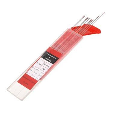 Imagem de HARFINGTON 10 eletrodos de tungstênio de soldagem TIG 0,1 cm x 17,8 cm 1,8-2,2% para soldagem de aço inoxidável, liga de alumínio e magnésio, fabricação de automóveis aeroespaciais, vermelho WT20