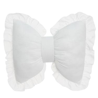 Imagem de IEUDNS Almofada de sofá com laço fofo, decoração moderna para casa, almofada de cabeceira confortável para sala de estudo, cadeira de escritório, fazenda, Branco