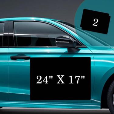 Imagem de OUCPC Ímãs de carro pretos em branco com ímãs e decalques de carro de 40 mm, 61 cm x 43 cm, cantos arredondados ímãs de porta de carro, ímã para carro anunciar negócios, evitar arranhões e amassados