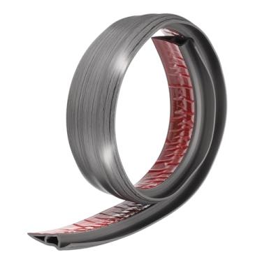 Imagem de HARFINGTON Faixa de transição de piso 7 cm 1 m autoadesiva PVC tapete para azulejo acabamento de borda de transição tira de cobertura para pisos irregulares altura 15 mm, cinza escuro