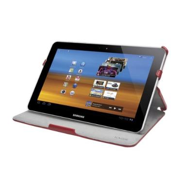 Imagem de Syba Connectland Capa de couro para Samsung Galaxy Tab 10.1 com suporte angular, vermelha (CL-ACC62043)