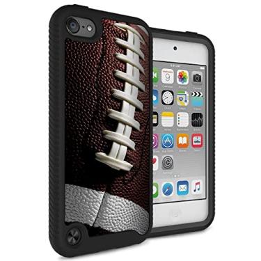 Imagem de MYTURTLE Capa para iPod Touch 7ª 6ª 5ª geração robusta híbrida à prova de choque, capa antiderrapante, superfície texturizada com toque 3D realista, série de fãs de esportes, futebol