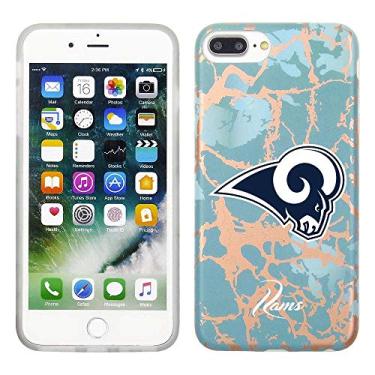 Imagem de Prime Brands Group Capa de celular para Apple iPhone 8 Plus/7 Plus/6S Plus - azul-petróleo/ouro rosa - licenciado pela NFL Los Angeles Rams