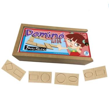Imagem de Jogo de dominó inclusivo tátil baixo relevo - simque - 573, U