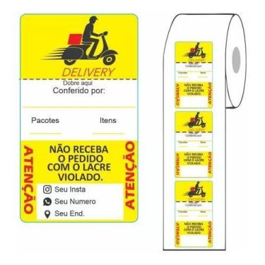 Imagem de 500 Etiquetas Lacre Segurança Para Delivery Alimentos - Etiquetas Expr
