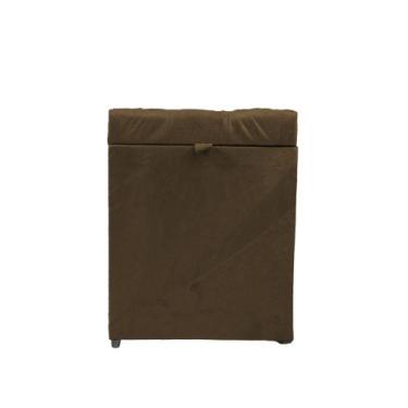 Imagem de Puff baú quadrado 1 lugar 36x36 cm marrom - NEGROMONTE STORE