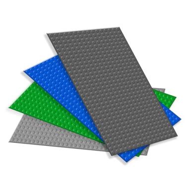 Imagem de TORMEN 10x5 inch Classic Baseplates, Building Bricks Plates Compatible for Major Brands, Ideal for Kids 6+ & STEM Activities, Inspiring Creativity & Learning（Blue +Green +Dark Gray +Light Gray ）