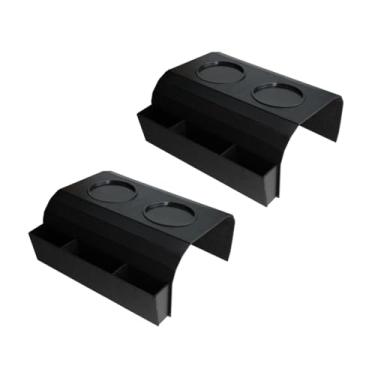 Imagem de Kit Esteira Porta Copos Para Braço Sofá Bandeja Premium Mdf 2un. cor Preto - BoxFan