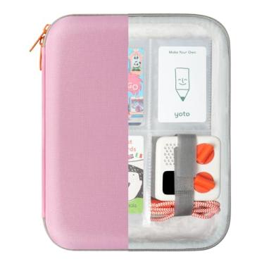 Imagem de SARLAR Estojo de cartão compatível com Yoto Card Case & Yoto Mini Kids Audio Music Player, pasta portátil macia com zíper e 120 bolsos para jogador. Suporte para fichário para viagem (rosa)
