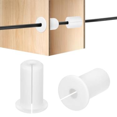 Imagem de HiPicco 2 peças de ilhós de parede para cabos, cabo de silicone de 9,5 cm, bucha de parede, alimentação, kit de roteamento, acessórios, cabo de parede, passagem, para Ethernet com orifício de 7 mm,