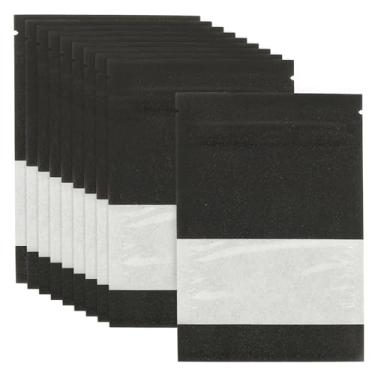 Imagem de PATIKIL Envelopes de sementes, pacote com 200 pacotes de papel kraft resseláveis de 12,7 cm x 9 cm, envelope pequeno para moedas com janela transparente, zíper para armazenamento de sementes de