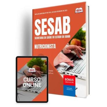 Imagem de Apostila SESAB Temporários  - Nutricionista - Apostilas Opção