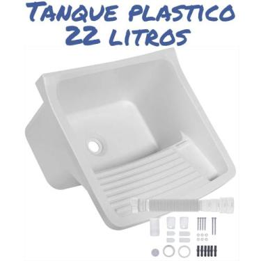 Imagem de Tanque Lavar Roupas Plástico 47 X 43cm Astra + Sifãos, Branco