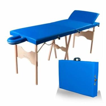 Imagem de Maca Portátil de Madeira com Cabeceira Reclinável e Suporta até 200kg 