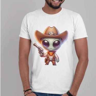 Imagem de Camiseta Masculina 100 Algodão Premium Estampa Cartoon Alien Xerife Gu