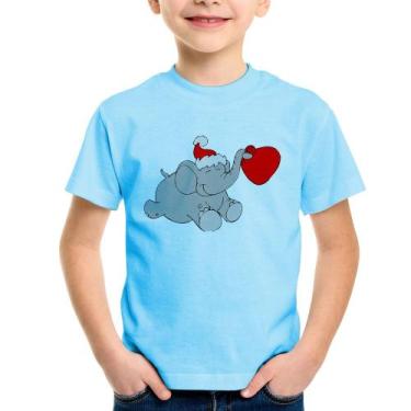 Imagem de Camiseta Infantil Elefante Noel - Foca na Moda, Azul bebê, 14