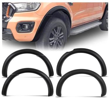 Imagem de Extensão de arco de roda de alargamento de para-lama LED preto fosco compatível com Ranger Wildtrak, XL, XLT, T7 T8 2015-2022 para-lamas 5'' estilo de carro(2015-2022)