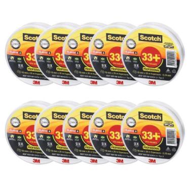 Imagem de Kit com 10 Fitas Isolante Scotch 33+ 19mm X 20m Preto 3M