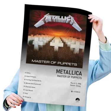 Imagem de Poster Autoadesivo 40X60cm Álbum Master Of Puppets Metallica, heavy metal, Spotify