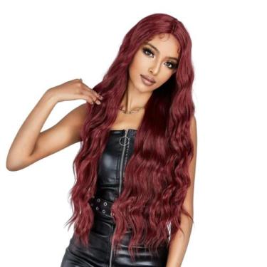 Imagem de Peruca Bio Vegetal Front Lace Premium Marsala Pele 70cm - GM Hair