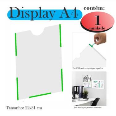 Imagem de Display a4 expositor porta folhas quadro avisos parede PETG - INDÚSTRI
