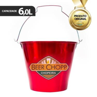 Imagem de Balde De Gelo P/ Garrafas e Latas Vinho Cerveja em Alumínio + Adesivo 
