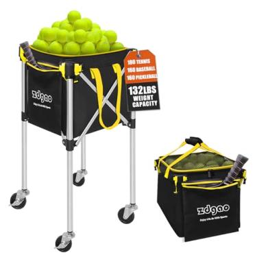 Imagem de Bola de tênis Pickleball Hopper-Dobrável Leve Cesta de Bola de Tênis Comporta 160 Pickleballs com Bolsa Removível, Roda, Bolso Lateral para Treinamento/Ensino, para Tênis/Pickleball/Beisebol/Softball