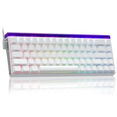Imagem de AULA Hero 68 HE 60% teclado para jogos com fio, teclado magnético com efeito Hall com acionamento ajustável, modo de disparo rápido, taxa de pesquisa de 8K Hz, latência de 0,125 ms, teclas PBT