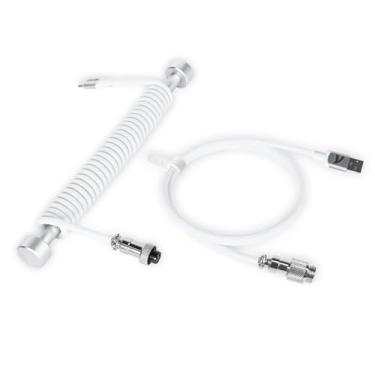 Imagem de Cabo USB-C Personalizado ATTACK SHARK, 20 cm, Compatível com Teclados de Jogos, Inclui Enrolador de Cabo