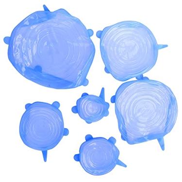 Imagem de Tampa Esticada, Capa de Vedação de Silicone de Grau Alimentar, Ideal para Lavadora de Louça de Microondas de Geladeira Com Tamanho de 6 para Todas As Latas de Tigelas Copos de