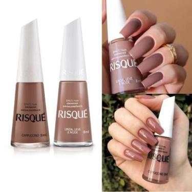 Imagem de Risque Levíssima  Esmaltes Tons Nudes Marrom Terracota Kit 4 cores Hip