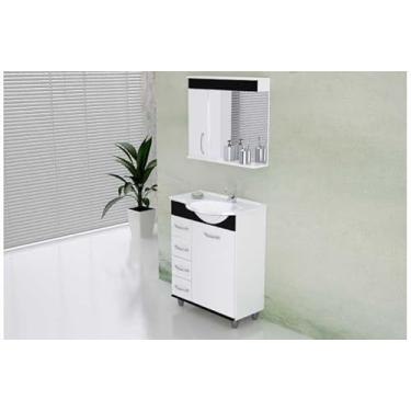 Imagem de Armario Banheiro Rorato KIT 60cm Viena Preto C/e