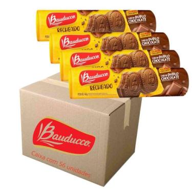 Imagem de Biscoito Bauducco Recheado Bolacha - 140g Caixa Com 56un, Chocolate du