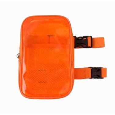 Imagem de Bolsa para coxas | Arnês de perna | Bolsa de cintura | Bolsa de carnaval colorida transparente para caminhadas e viagens | Pochete com alças ajustáveis e fivelas | Design conversível 4 em 1 |