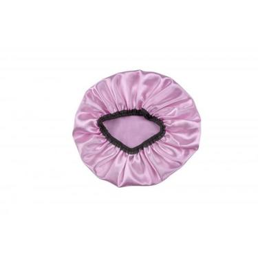 Imagem de Touca De Cetim Anti-frizz Dormir Profissional Dompel Rosa Claro