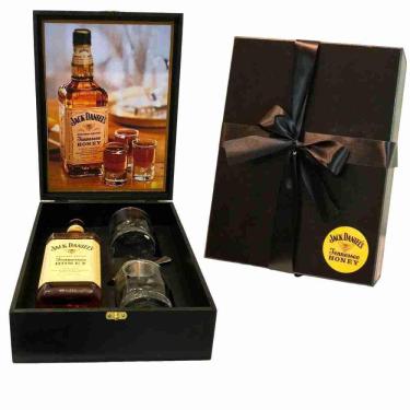 Imagem de Kit Whisky Jack Daniels Honey Mel 1Lt + 2 Copos + Dosador