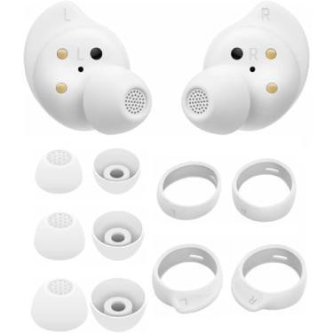 Imagem de ALXCD Kit de ganchos de ouvido compatível com fones de ouvido Galaxy Buds FE, P/M/G 3 pares de pontas de fones de ouvido de silicone, P/L 2 pares de ganchos, compatível com Galaxy Buds FE SM-R400 6+4