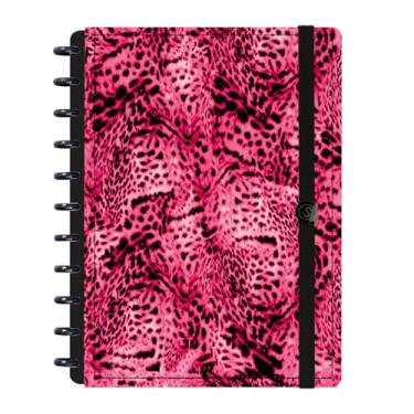 Imagem de Caderno Disco Inteligente G Animal Print Jaguat. Rosa 80F