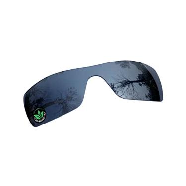 Imagem de Raydi Lentes de reposição de policarbonato para óculos de sol Oakley Batwolf OO9101 retangulares - Espelhado cromado preto - Polarizado