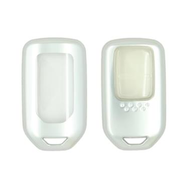 Imagem de SEGADEN Capa protetora para chave de PC, cor metálica, compatível com Honda Crosstour Fit C-RV Smart Remote Key Fob 3 botões SV9203, prata fosca