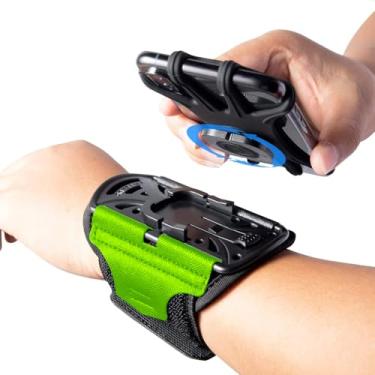 Imagem de HLOMOM Suporte De Corrida Com Pulseira Para Celular 4 A 6,5'', Rotação 360° E Braçadeira Esportiva Removível Iphone 16/15/14/13/12/Pro/Pro Max/Xs/Xr/X/8/7/6/Plus, Verde