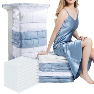 Imagem de TAILINK Pacote com 8 sacos de armazenamento a vácuo, cubo jumbo 79 x 101 x 38 cm, embalagem extra grande com vedação a vácuo para edredons, cobertores, travesseiros, colchas, organização de clost