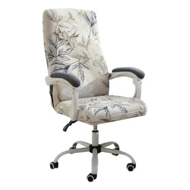 Imagem de FORCHEER Capa para cadeira de escritório para computador impressa, extensível, grande, suporte de braço, mesa de escritório, capa com zíper, removível, lavável, antipoeira (grande, floral)