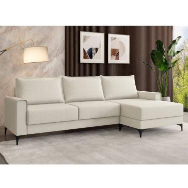 Imagem de Sofá para Sala de Estar 3 Lugares Moderno Premium Branco