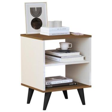 Imagem de Mesa De Cabeceira Nichos Modelo Retrô Quarto Casal Solteiro - E-NOVA M