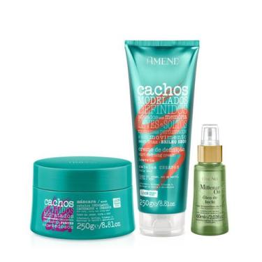Imagem de Amend Cachos Masc 250ml + Leave-in Crespo 250ml + Millenar Oil Inchi 6