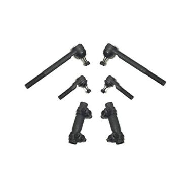 Imagem de PartsW -Kit de direção de 6 peças para Chevrolet Blazer 1995-2005/ S10 1983-2004/ GMC Sonoma 1991-2004 + Mais (modelos de verificação) mangas de ajuste de extremidades de direção internas e externas